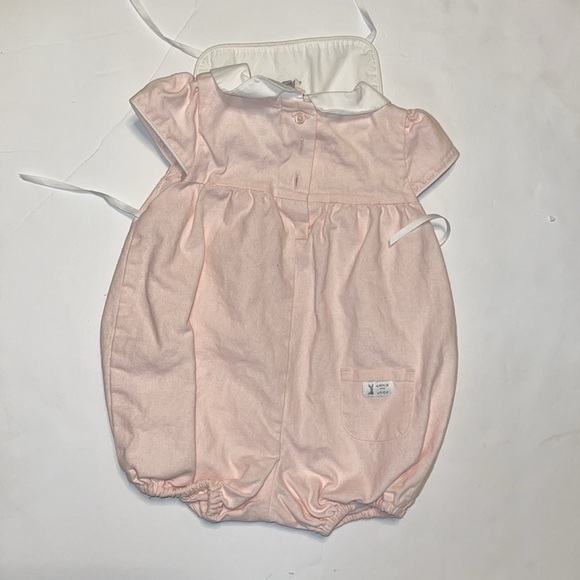 Janie and Jack Easter bunny bubble pink, white, gray 6-12 months - Picture 3 of 7